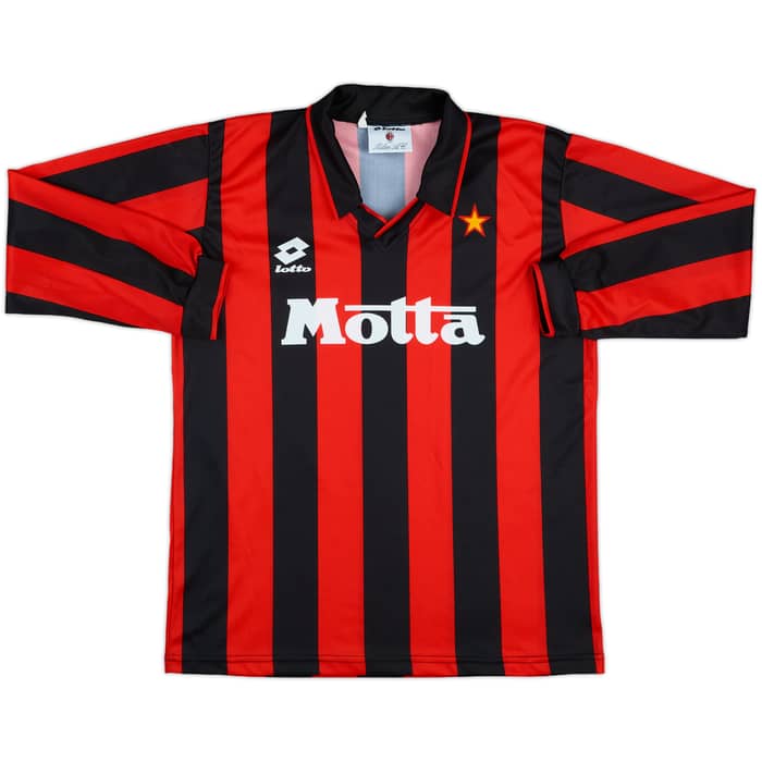 1993-94 AC Milan Home L/S Shirt - 8/10 - (XL.Boys)