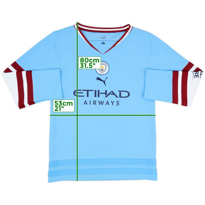 2022-23 Manchester City Puma Oversized Winter Jersey - 8/10 - (S)