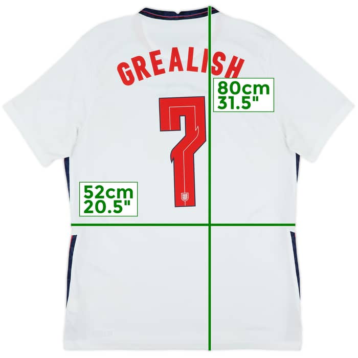 2020-22 England Home Shirt Grealish #7 - 6/10 - (L)