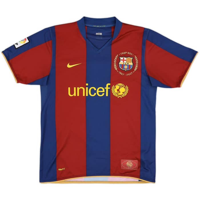 2007-08 Barcelona Home Shirt Ronaldinho #10 - 8/10 - (M)