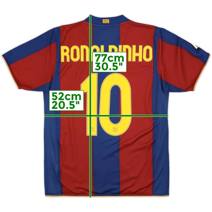 2007-08 Barcelona Home Shirt Ronaldinho #10 - 8/10 - (M)