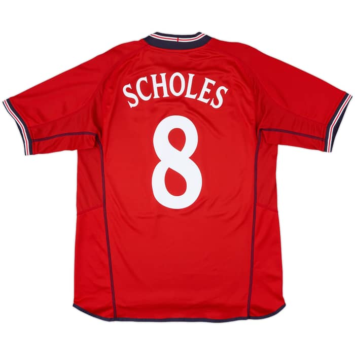 2002-04 England Away Shirt Scholes #8 - 8/10 - (L)