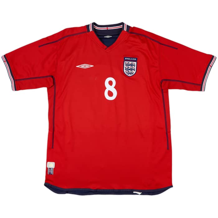 2002-04 England Away Shirt Scholes #8 - 8/10 - (L)