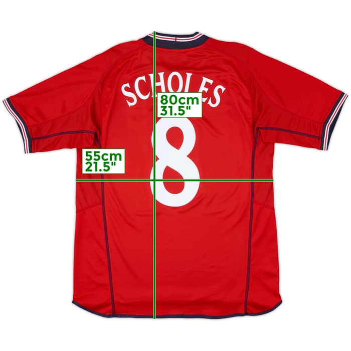 2002-04 England Away Shirt Scholes #8 - 8/10 - (L)