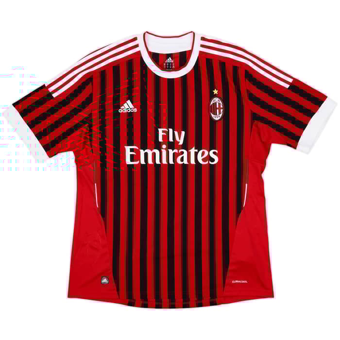 2011-12 AC Milan Home Shirt - 9/10 - (XL)