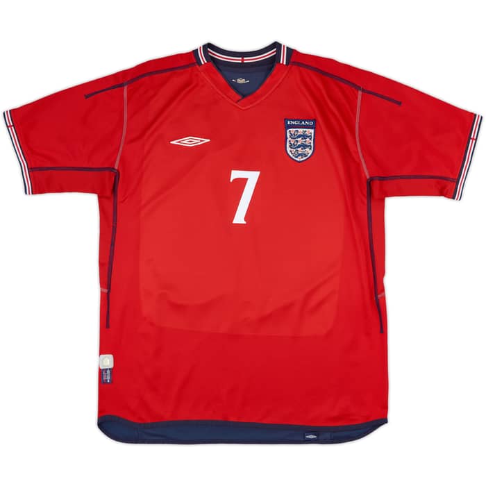 2002-04 England Away Shirt Beckham #7 - 5/10 - (XL)
