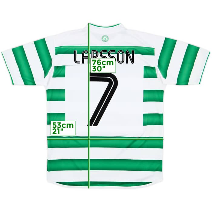 2003-04 Celtic Home Shirt Larsson #7 - 8/10 - (M)
