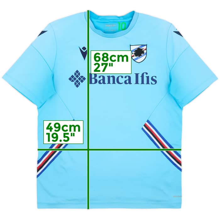 2020-21 Sampdoria Macron Player Issue Training Shirt #10 - 4/10 - (L)