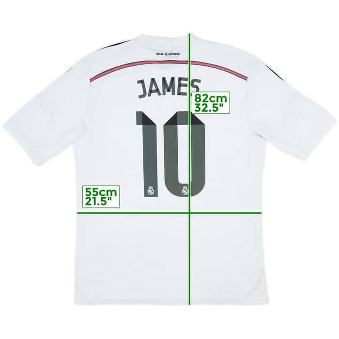 2014-15 Real Madrid Home Shirt James #10 - 6/10 - (XL)