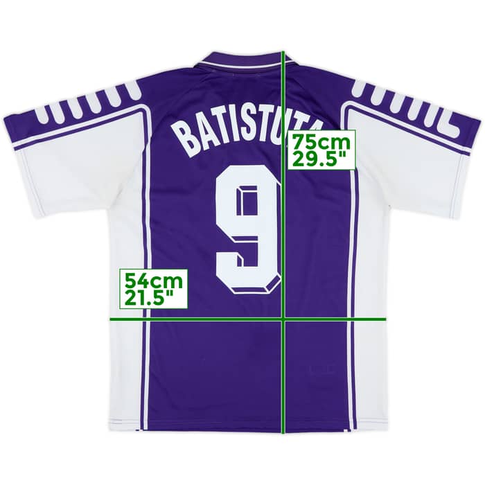 1999-00 Fiorentina Home Shirt Batistuta #9 - 9/10 - (L)