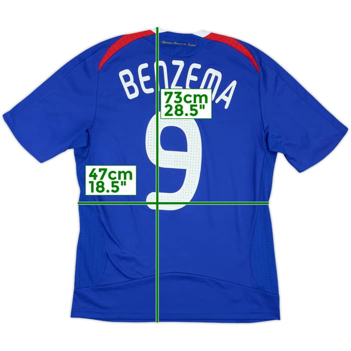 2007-08 France Home Shirt Benzema #9 - 7/10 - (S)