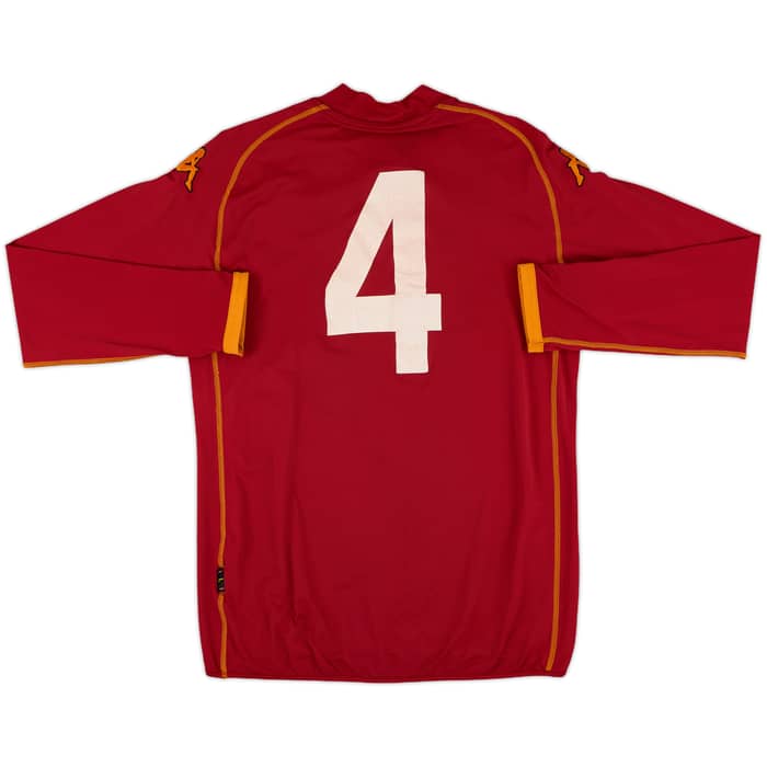 2008-09 Roma Home L/S Shirt #4 - 7/10 - (L)