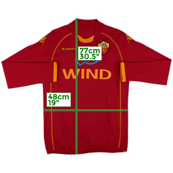 2008-09 Roma Home L/S Shirt #4 - 7/10 - (L)
