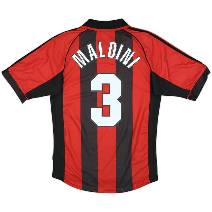 1998-00 AC Milan Home Shirt Maldini #3 - 7/10 - (S)