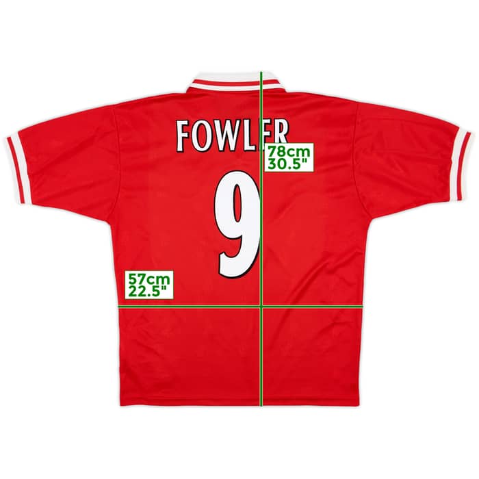 1996-98 Liverpool Home Shirt Fowler #9 - 9/10 - (L)