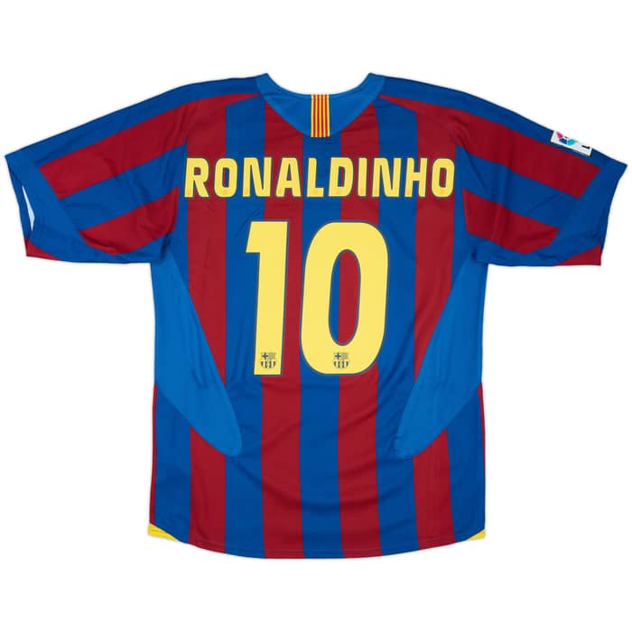 2005-06 Barcelona Home Shirt Ronaldinho #10 - 8/10 - (M)