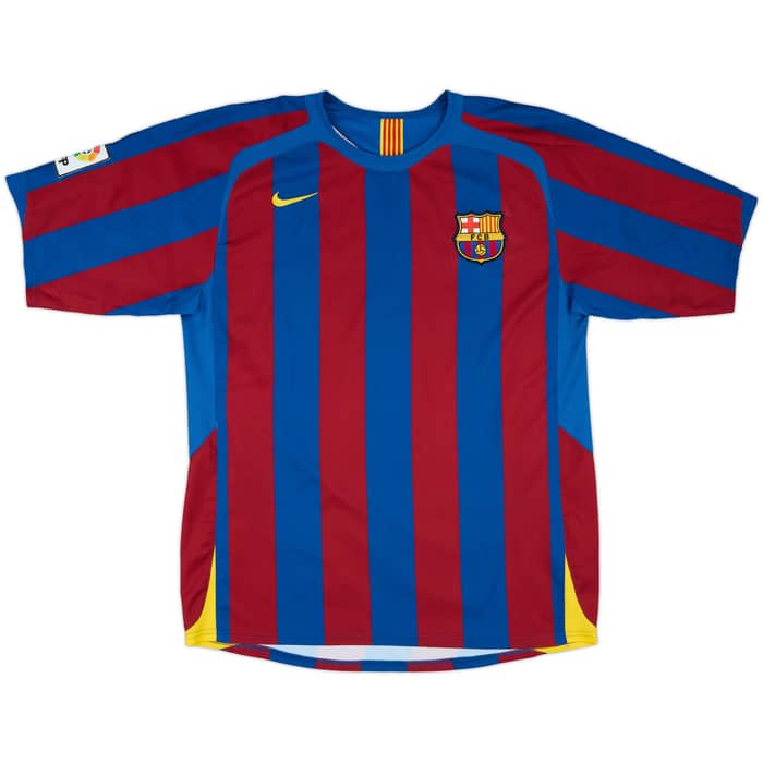 2005-06 Barcelona Home Shirt Ronaldinho #10 - 8/10 - (M)