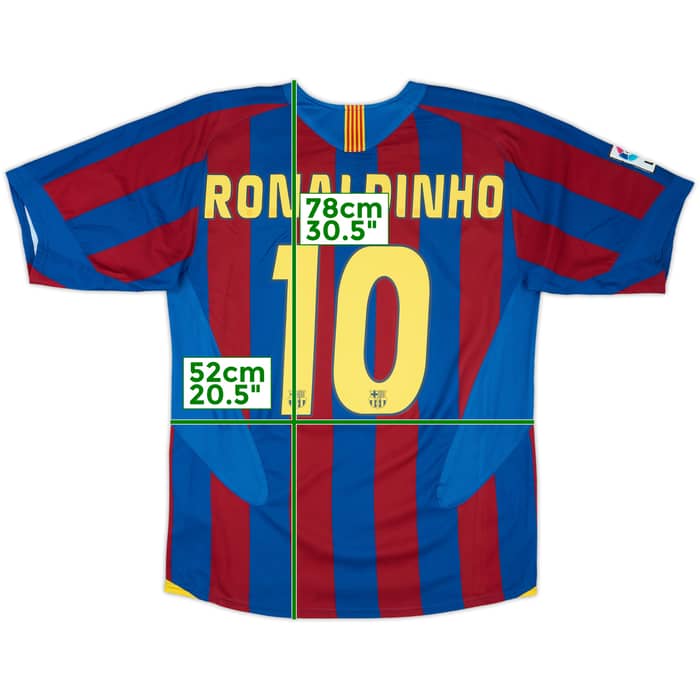 2005-06 Barcelona Home Shirt Ronaldinho #10 - 8/10 - (M)