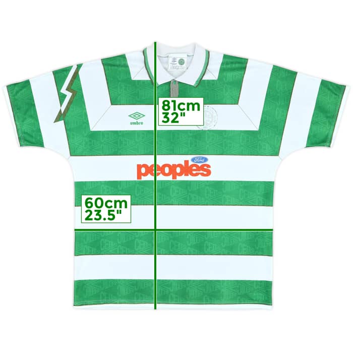 1991-92 Celtic Home Shirt - 4/10 - (XL)