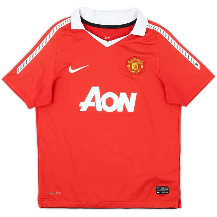 2010-11 Manchester United Home Shirt J.S.Park #13 - 9/10 - (M.Boys)