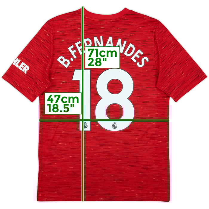 2020-21 Manchester United Home Shirt B.Fernandes #18 - 6/10 - (XL.Boys)