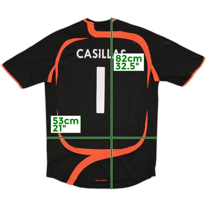 2007-08 Real Madrid GK S/S Shirt Casillas #1 - 6/10 - (M)