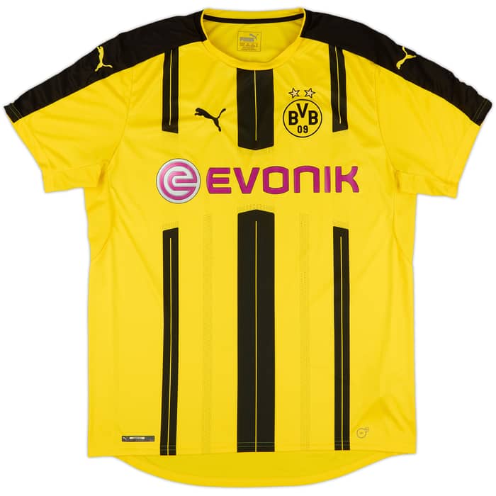 2016-17 Borussia Dortmund Home Shirt Aubameyang #17 - 9/10 - (XL)