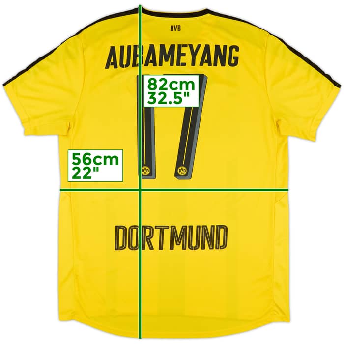 2016-17 Borussia Dortmund Home Shirt Aubameyang #17 - 9/10 - (XL)