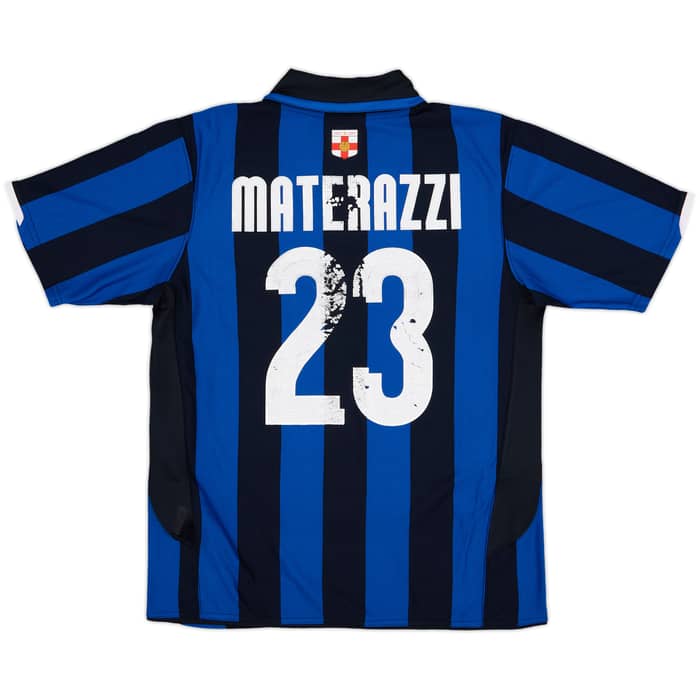 2007-08 Inter Milan Centenary Home Shirt Materazzi #23 - 4/10 - (L)