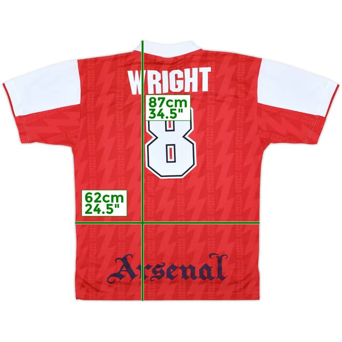 1994-96 Arsenal Home Shirt Wright #8 - 8/10 - (XL)