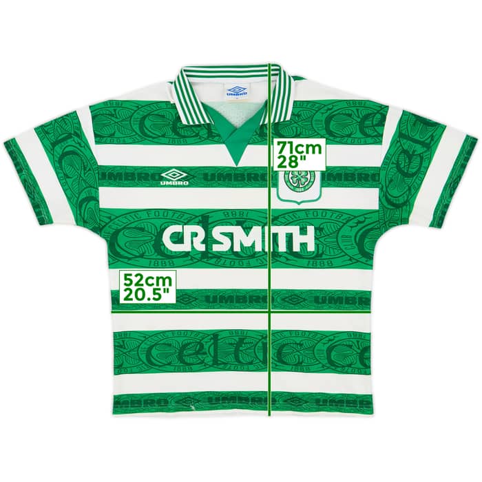 1995-97 Celtic Home Shirt - 8/10 - (M)