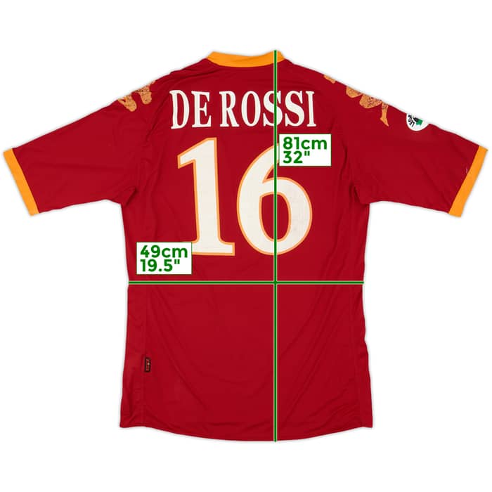 2010-11 Roma Home Shirt De Rossi #16 - 4/10 - (XL)