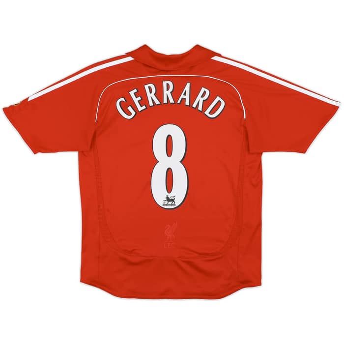 2006-08 Liverpool Home Shirt Gerrard #8 - 5/10 - (L.Boys)