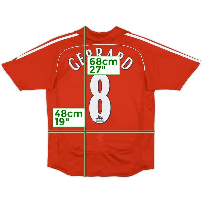 2006-08 Liverpool Home Shirt Gerrard #8 - 5/10 - (L.Boys)