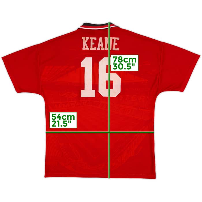 1994-96 Manchester United Home Shirt Keane #16 - 6/10 - (L)