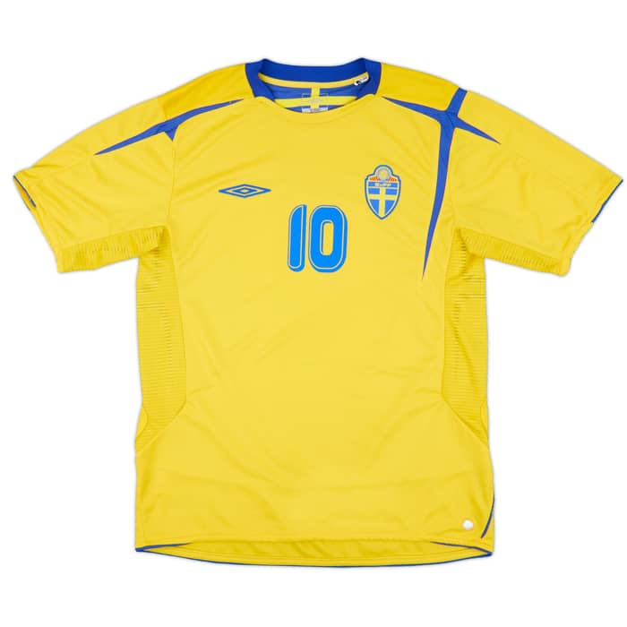 2005-06 Sweden Home Shirt Ibrahimovic #10 - 8/10 - (L)