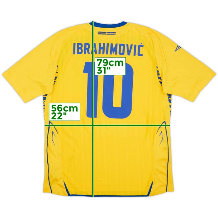 2008-09 Sweden Home Shirt Ibrahimovic #9 - 8/10 - (XL)