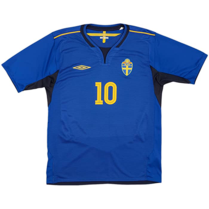 2004-06 Sweden Away Shirt Ibrahimovic #10 - 8/10 - (M)