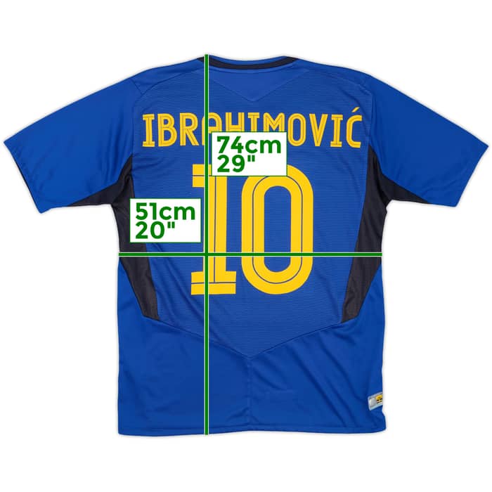 2004-06 Sweden Away Shirt Ibrahimovic #10 - 8/10 - (M)