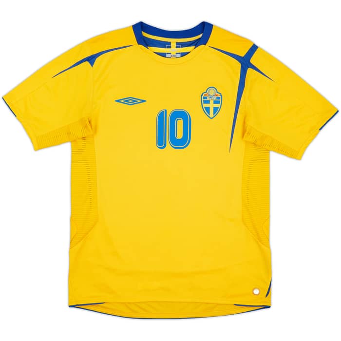 2005-06 Sweden Home Shirt Ibrahimovic #10 - 7/10 - (M)