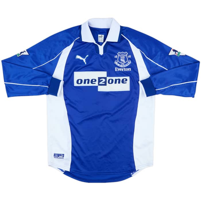 2000-01 Everton Home L/S Shirt Jeffers #14 - 6/10 - (M)