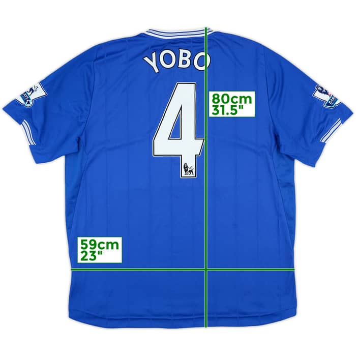 2009-10 Everton Home Shirt Yobo #4 - 7/10 - (XL)