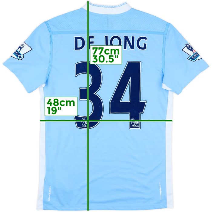 2011-12 Manchester City Home Shirt De Jong #34 - 7/10 - (M)