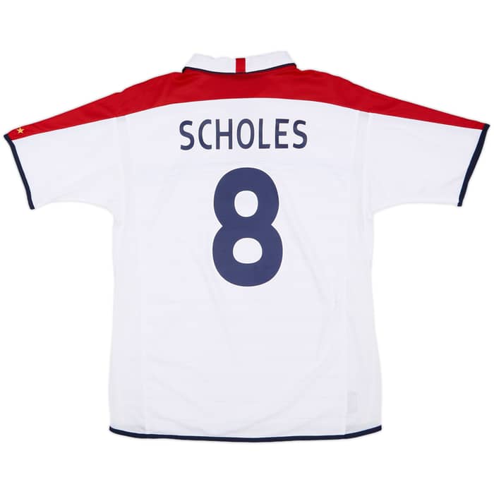 2003-05 England Home Shirt Scholes #8 - 10/10 - (L)