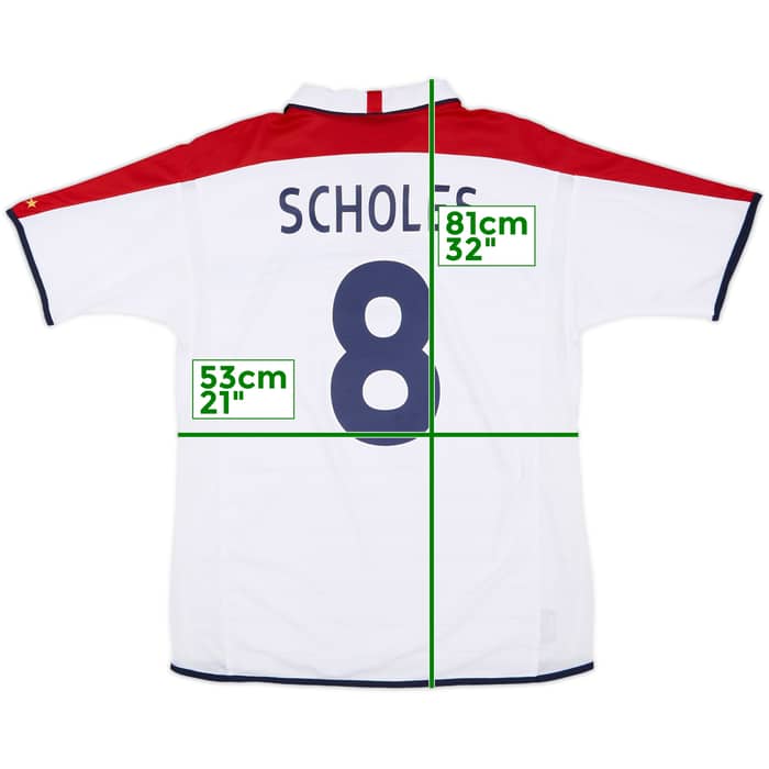 2003-05 England Home Shirt Scholes #8 - 10/10 - (L)