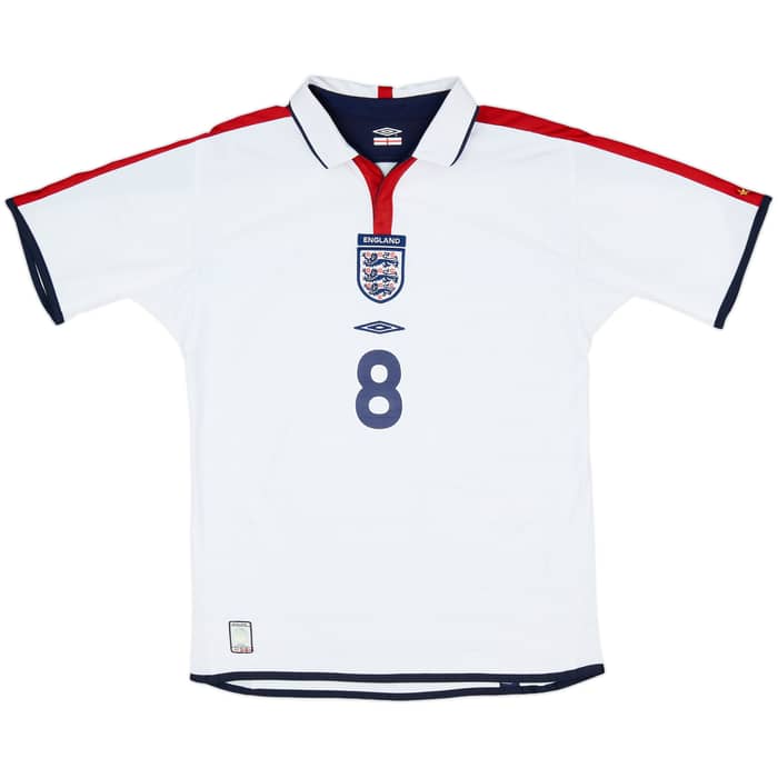 2003-05 England Home Shirt Scholes #8 - 9/10 - (M)