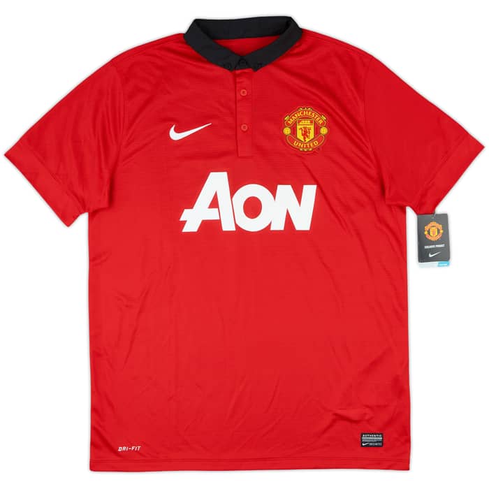 2013-14 Manchester United Signed Home Shirt Young #18 (L)