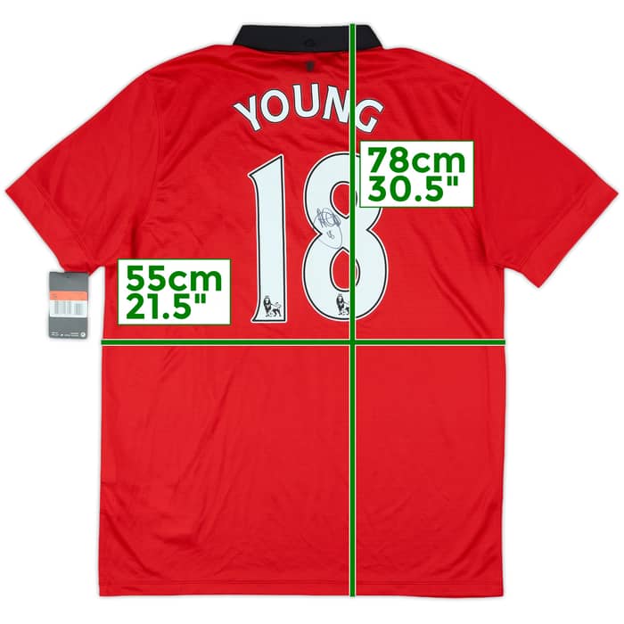 2013-14 Manchester United Signed Home Shirt Young #18 (L)