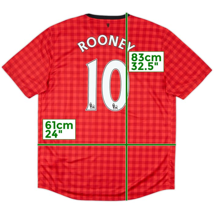 2012-13 Manchester United Home Shirt Rooney #10 (XL)