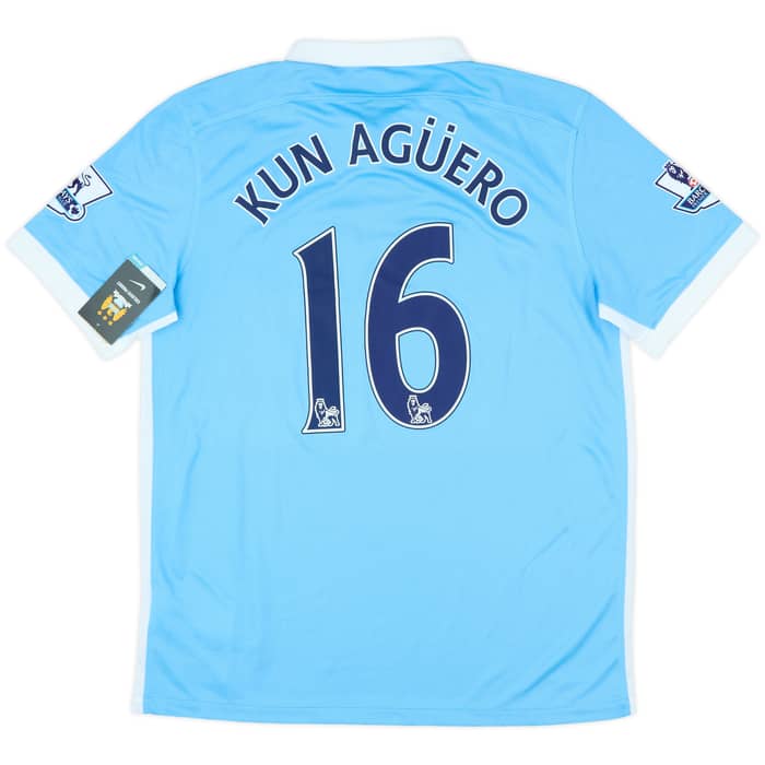 2015-16 Manchester City Home Shirt Kun Aguero #16 (L)